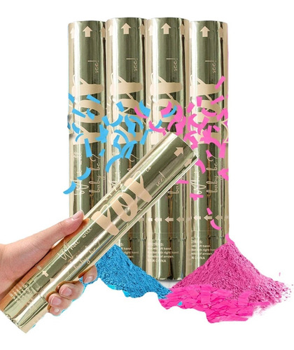 12 Tubo Confeti De Color De 30cm Revelación De Sexo 