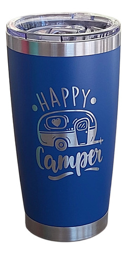 Happy Camper 20oz Coffee Tumbler (royal Blue), Coffee Mug F.