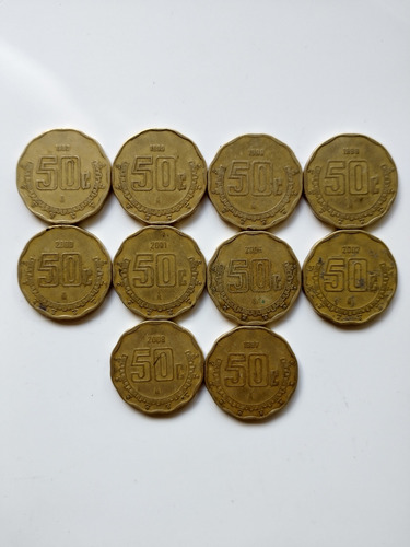 Lote De Monedas De 50 Centavos Mexicanos .