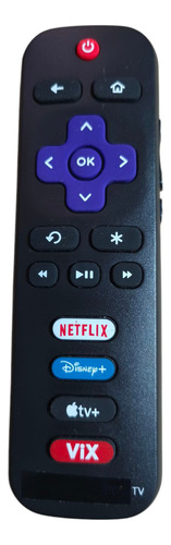 Control Para Smart Tv Roku Compartible Con Daewoo+pilas Negro