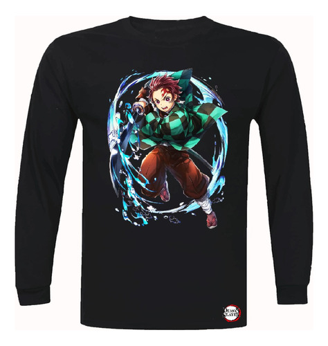 Poleras Manga Larga, Tanjiro Kamado, Anime, 100% Algodón 