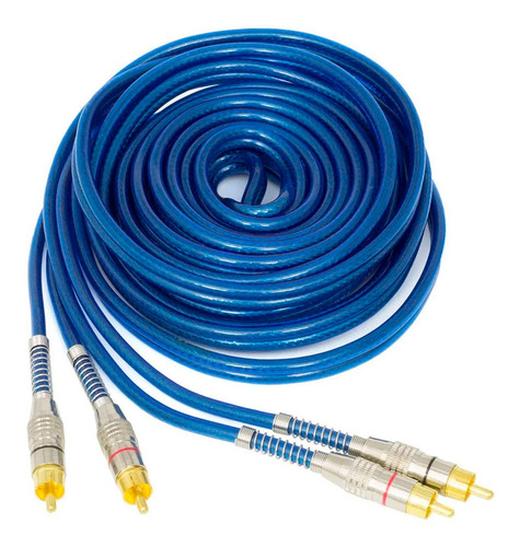 Imagem 2 de 5 de Kit Cabo Rca 5 Metros Azul + Rca 5 Metros Vermelho