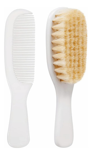 Escova E Pente Com Cerdas Naturais Zero Meses Branco Buba