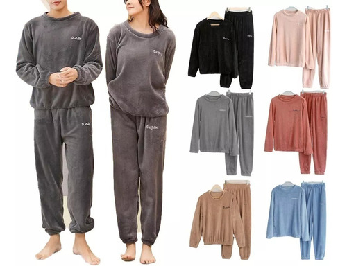 Pijama Conjunto Mujer  Forro Polar Pantalon Poleron Invierno