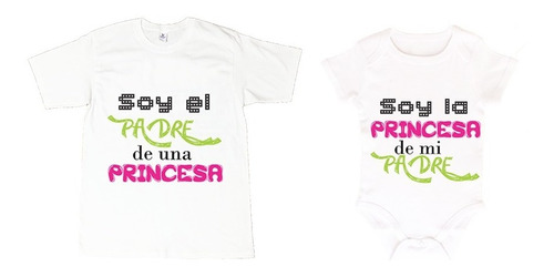 Regalo Para Papá E Hij@ Kit Playera Y Pañalero De Algodón. Personalizados. 6 Modelos