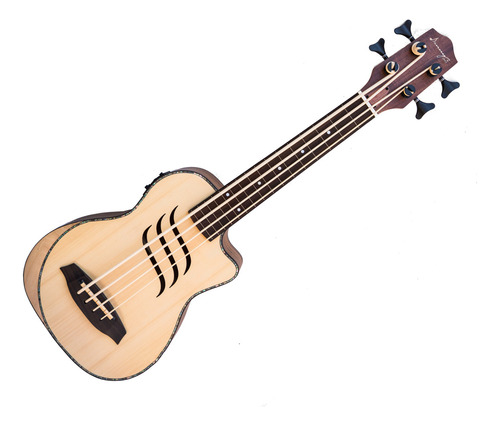 Ukulele Bajo Electroacústico Ukubass Funda Afinador Y Más Color Sin Trastes