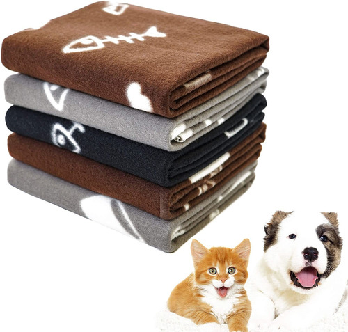 Pet Dog Blanket,warm Dog Bed Cover Paw Print Fleece Thr...