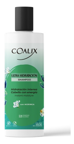 Shampoo Ultra Hidratacion Con Moringa Coalix X 400 Ml