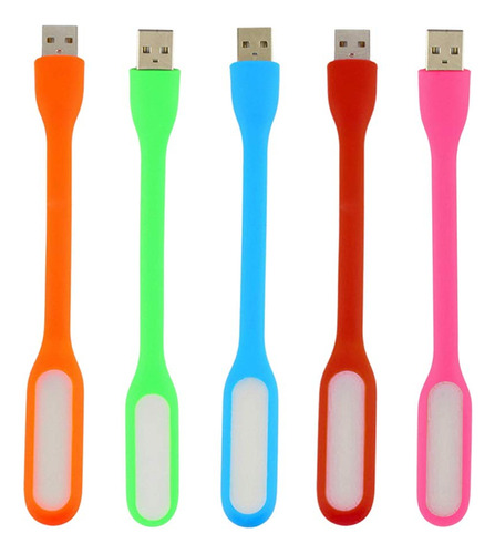 5 Uds Lampara Luz Led Usb Flexible Mixta Noche Portatil 180