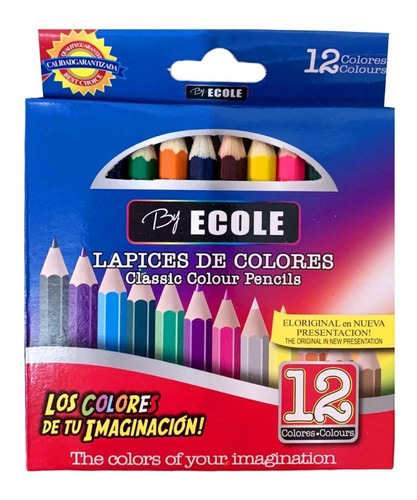 Lápices De Colores Cortos Caja X 12 Colores Pack X12 Cajitas