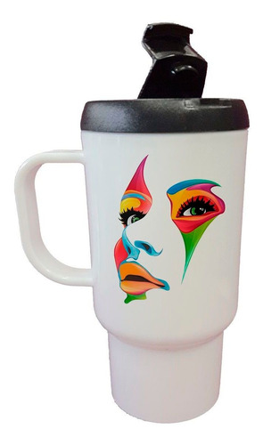 Jarro Termico Rostro Girl Chica Art Color Face