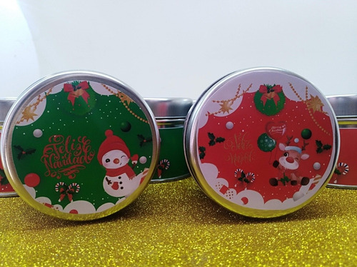 Latas Decoradas Navidad Con Chocolates