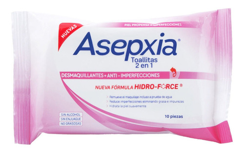 Imagen 2 de 4 de Toallitas Desmaquillantes Asepxia 10 Piezas Genomma Lab
