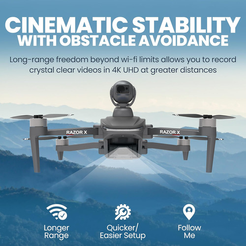 Razor X Pro Falcon 4k Drone Con Cámara Para Adultos 3 Ejes