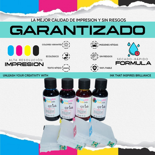 Cartuchos Rellenable Graphic Tek Compatible Epson 822 Wf4820