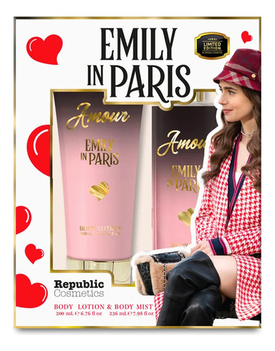 Set Loción Y Splash Amour Emily In París Republic Cosmetics