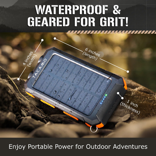 Cargador Solar Portátil Ip67 Con Usb Doble