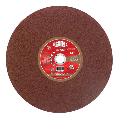 Disco De Corte 14  Rojo Mod. 733 Austromex Paquete 25pzs
