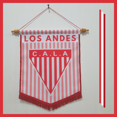 Banderín Los Andes 28x38 Cm Tela Y Madera