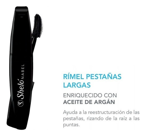 Rimel Pestañas Largas Sheló Nabel 12g Aceite De Argán Color Negro