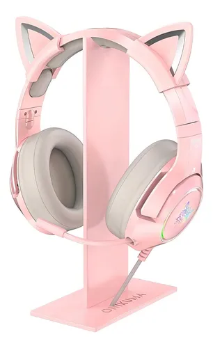 Audifonos Gamer Onikuma K9 Rosado Pink Orejas Gato Pc