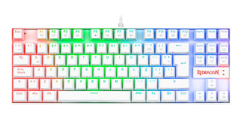 Teclado Redragon K552 Kumara 2 Mecanico Es Blanco Iluminación Rainbow