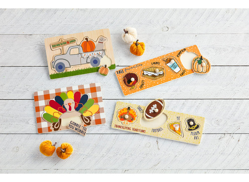 Wood Puzzle Mud Pie Pumpkin Patch Tema De Ação De Graças