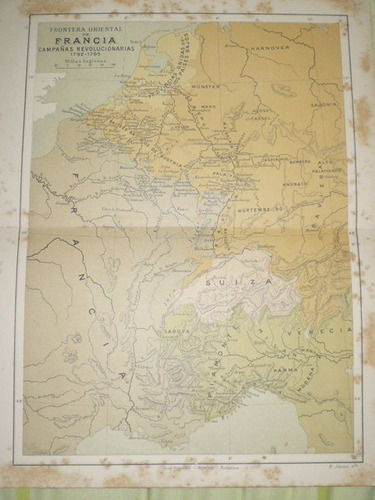 Mapa Antiguo De Frontera Oriental De Francia (Usado)