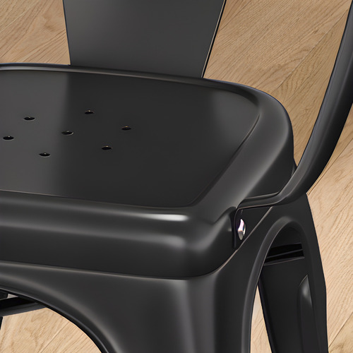 Silla De Comedor Con Apoyabrazo Tolix Zhome X6 Reforzada De Hierro Estructura De La Silla Gris Oscuro Asiento Gris Oscuro Diseño De La Tela Metal