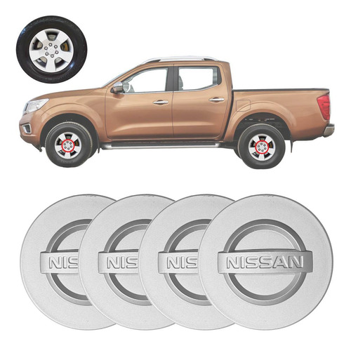 Kit Calota Centro Nissan Frontier Attack 09 A 18 70mm Prata