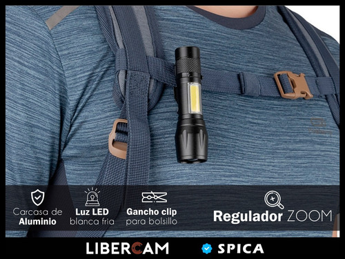 Imagen 7 de 10 de Linterna Táctica 1500 Lúm 18650led Cree Xml