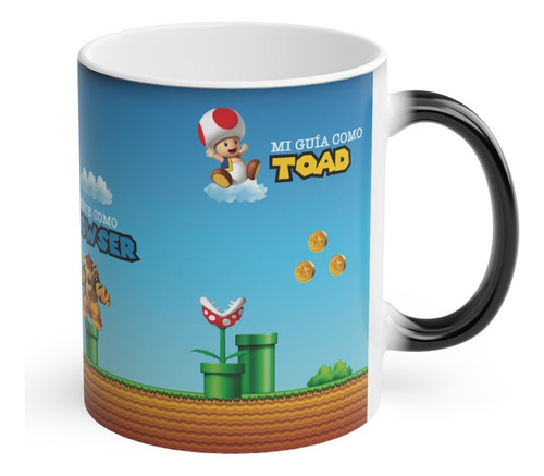 Taza Mágica Café Regalo Papá Super Mario Nintendo Luigi Toad