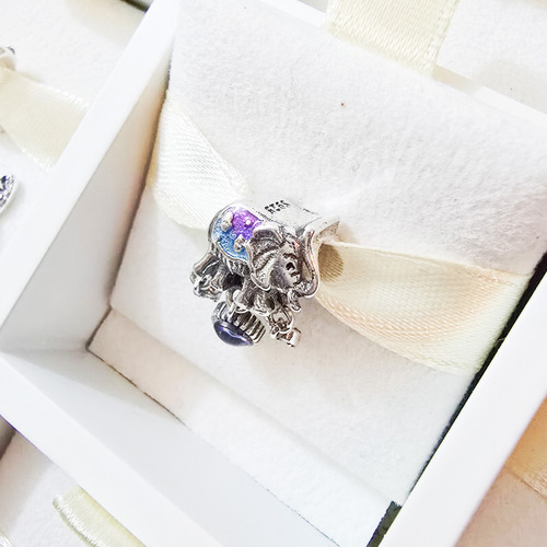 Charms Plata 925 Elefante Buena Suerte Y Ojo Protección Plateado