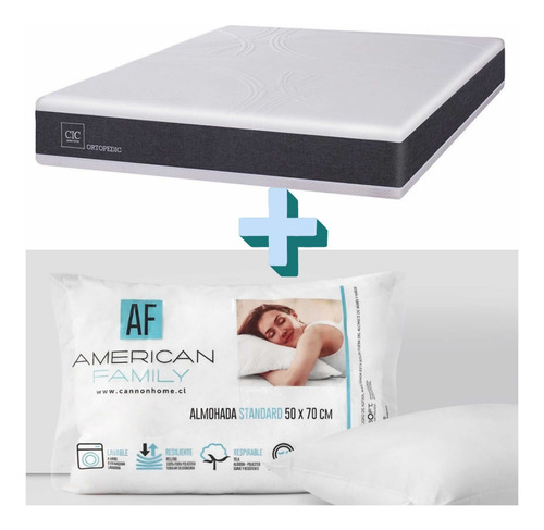 Imagen 2 de 9 de Colchón De 2 Plazas Cic + Pack De Almohadas Cannon Gratis!!
