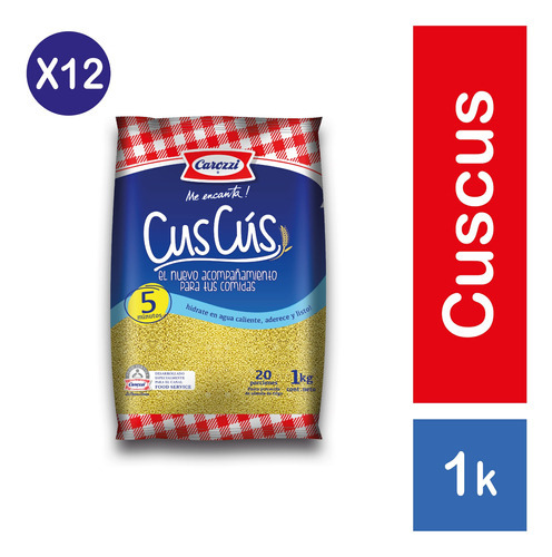 Pack 12 - Carozzi Cuscus 1kg