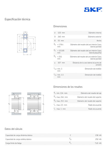 Rodamiento 7324 Bcbm Skf