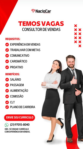 Vaga Para Vendedores Com Experiência.