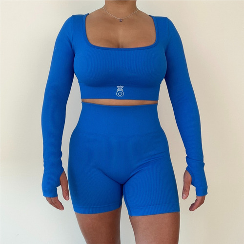 Top Deportivo Fitness Manga Larga Gym Yoga Deporte