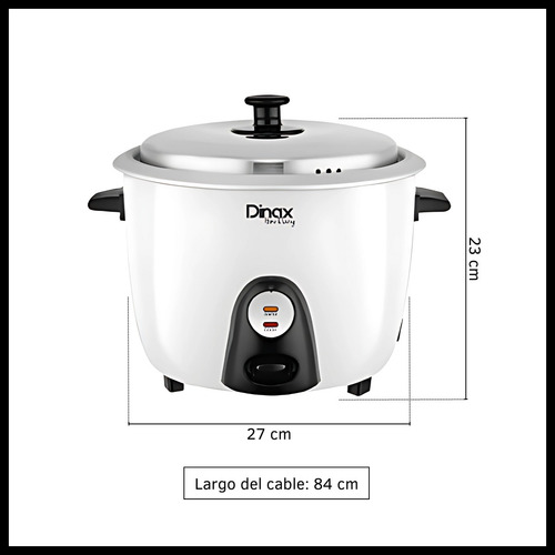 Arrocera Dinax Arrvapwh Eléctrica Blanca 700w 2l Blanco 50 60hz