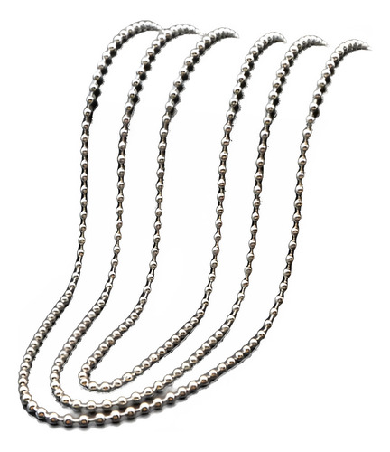 Pack 3 Cadenas De Acero Inoxidable De Bolitas De 2.4 Mm