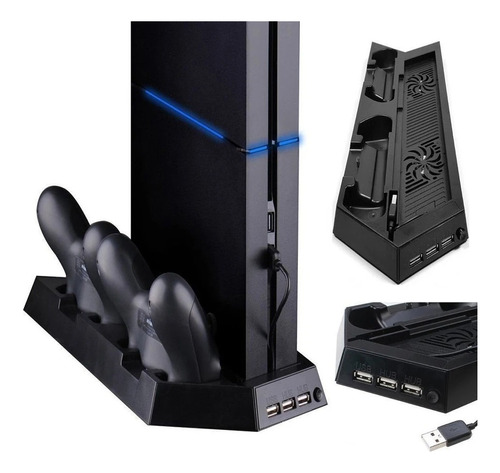 Soporte Base Vertical, Cooler Y Cargador Para Ps4 Fat