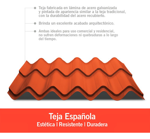 Lámina Galvateja Rojo Janitzio 1.10 X Varios (50.70 Mts) Rojo Janitzio
