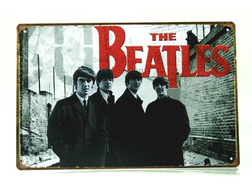 The Beatles Poster Metalico Retro - Coleccion - Para Regalar