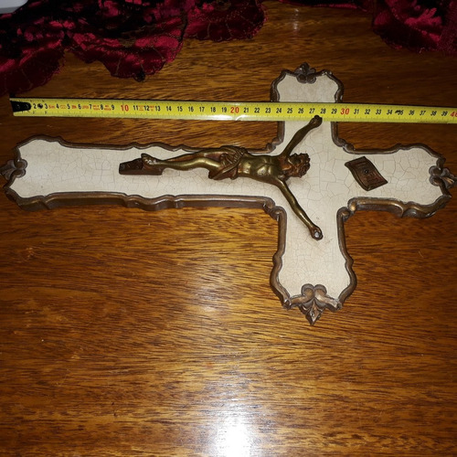 Imagen 1 de 7 de Cruz Antigua C/cristo Madera/bronce. Lote X 2