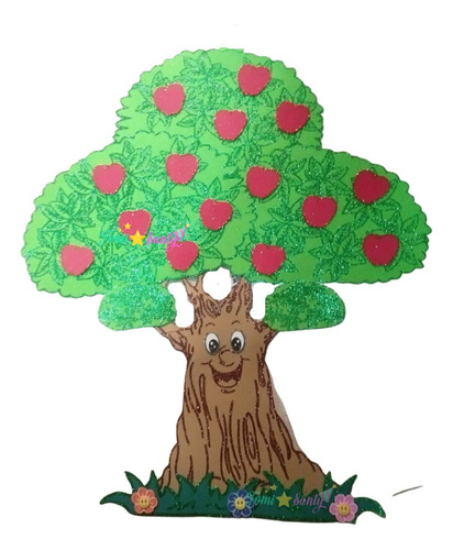 Figura De Fomi Arbol De 150 Cm Manzanas Valores Escolar Arbo
