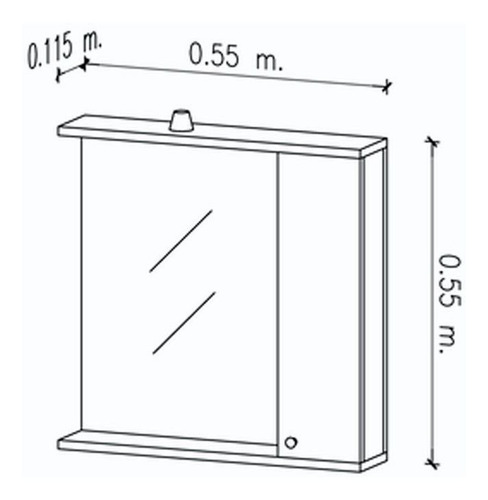 Espejo Peinador Botiquin Amube 55x55 Luz Blanco
