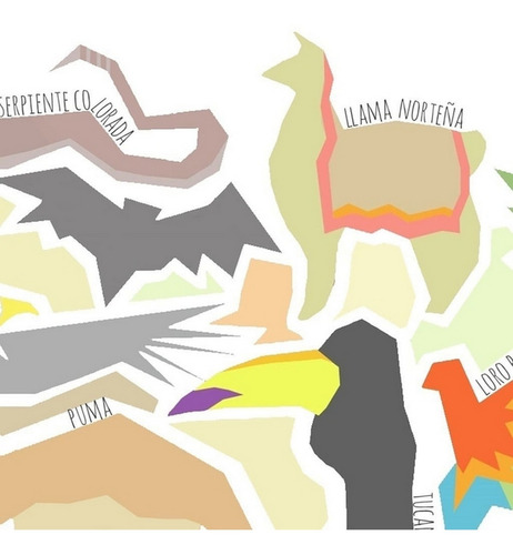 Mapa Fauna Argentina 29,7x42 Poster Lámina Mapoteca