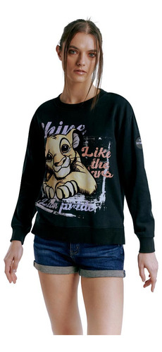 Sudadera Estampada Disney Gris Jaspe De Mujer Oddy