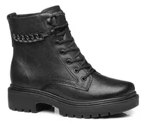 Comprar Bota Pegada Femenina Cuero Acordonada Cadena Confort