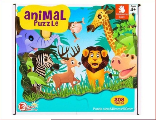 Rompecabeza 208 Piezas Jumbo Piso Floor Puzzle Selva Animal